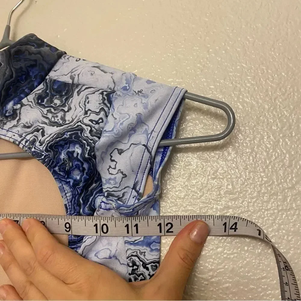 WEISSMAN Balera Dance Costume Cap Sleeve Leotard blue watercolor PL11863 MC